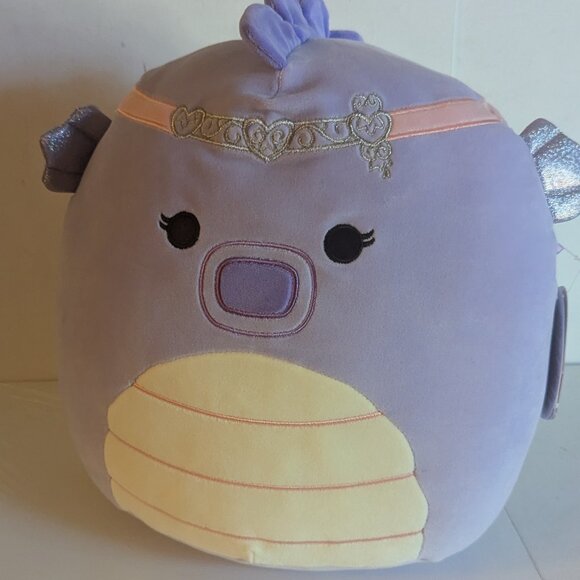 NWT 12" Eartha Purple Seahorse Squishmallows Plush Stuffed Animal Sea Life Tiara - Picture 1 of 10